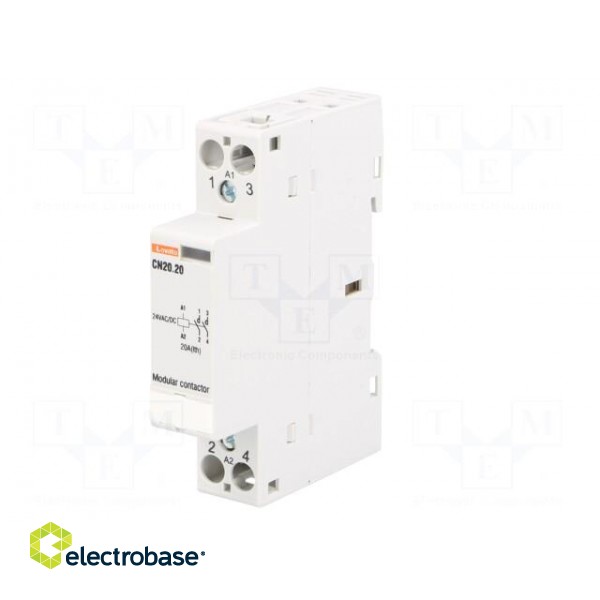 Contactor: 2-pole installation | NO x2 | 24VAC | 24VDC | 20A | DIN | CN20 paveikslėlis 2