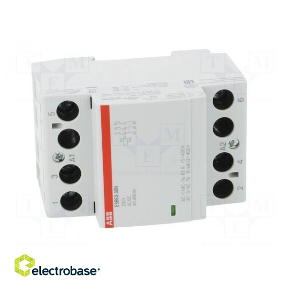 Contactor: 3-pole installation | 63A | 230VAC,230VDC | NO x3 image 9