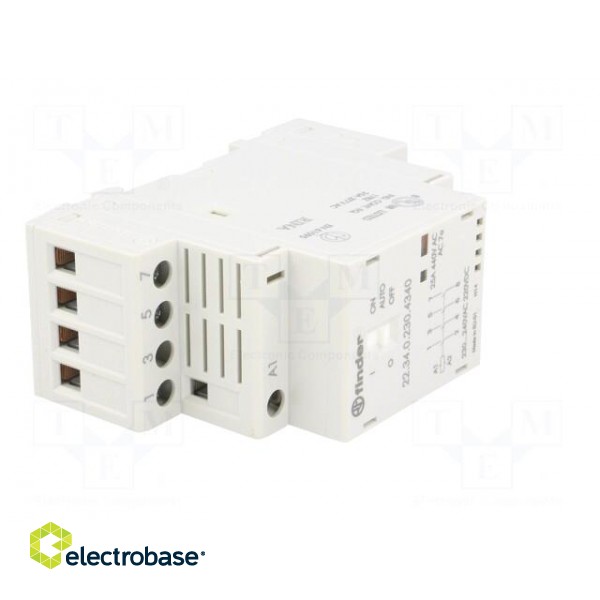 Relay: installation | monostable | NO x4 | Ucoil: 230VAC | 25A | IP20 фото 8