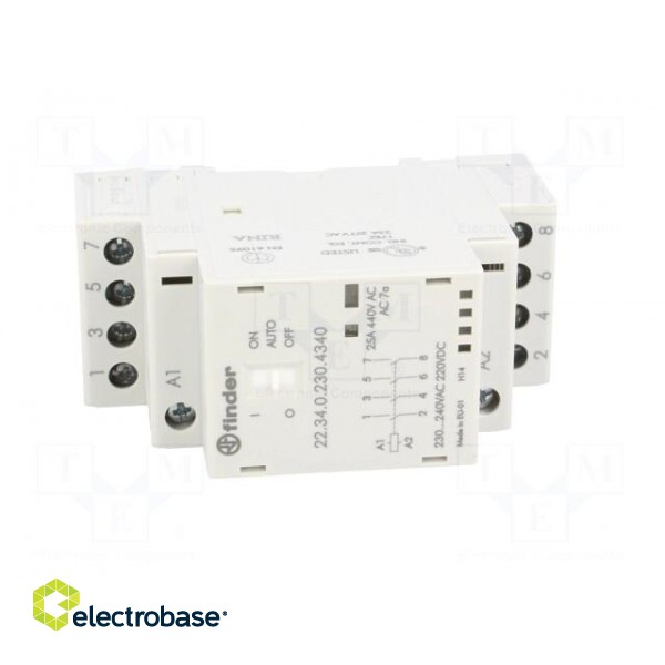 Relay: installation | monostable | NO x4 | Ucoil: 230VAC | 25A | IP20 фото 9