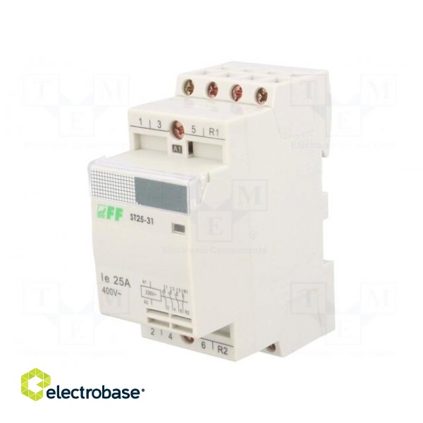 Contactor: 4-pole installation | NC + NO x3 | 230VAC | 25A | DIN image 1