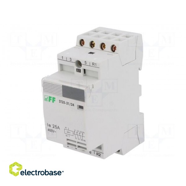 Contactor: 4-pole installation | 25A | 24VAC | NC + NO x3 | IP20 image 1