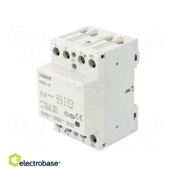 Contactor: 4-pole installation | 63A | 24VAC | NC + NO x3 paveikslėlis 1