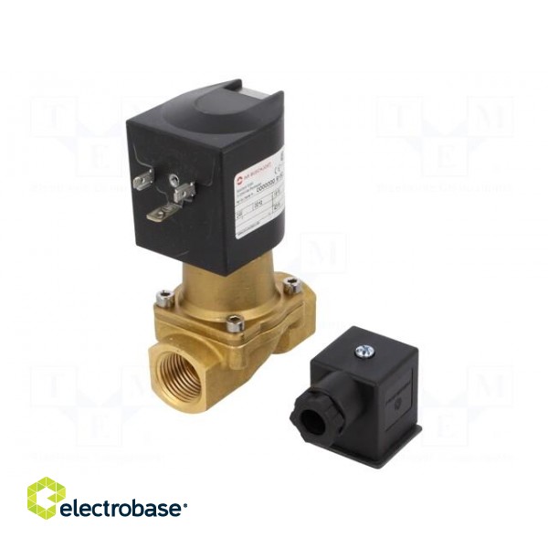 Electromagnetic valve | BSP 1/2" | 12mm | Pressure: 0÷10bar | 24VDC фото 1