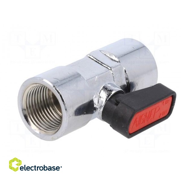 Mechanical ball valve | max.20bar | nickel plated brass | -20÷80°C paveikslėlis 2