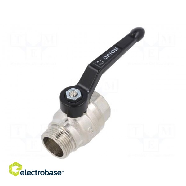 Mechanical ball valve | max.25bar | nickel plated brass | -15÷90°C paveikslėlis 1