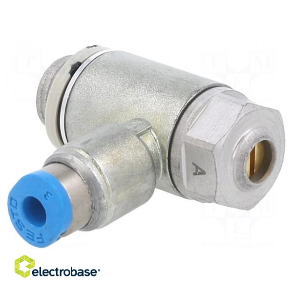 Throttle-check valve | 0.2÷10bar | zinc casting chrome | 130l/min paveikslėlis 1