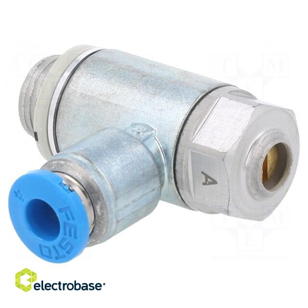 Throttle-check valve | 0.2÷10bar | zinc casting chrome | 250l/min фото 1