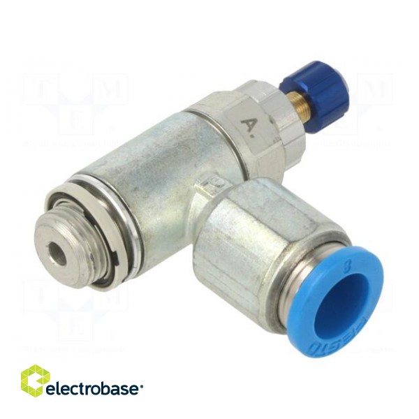 Throttle-check valve | 0.2÷10bar | zinc die-cast | NBR rubber | 8mm paveikslėlis 1