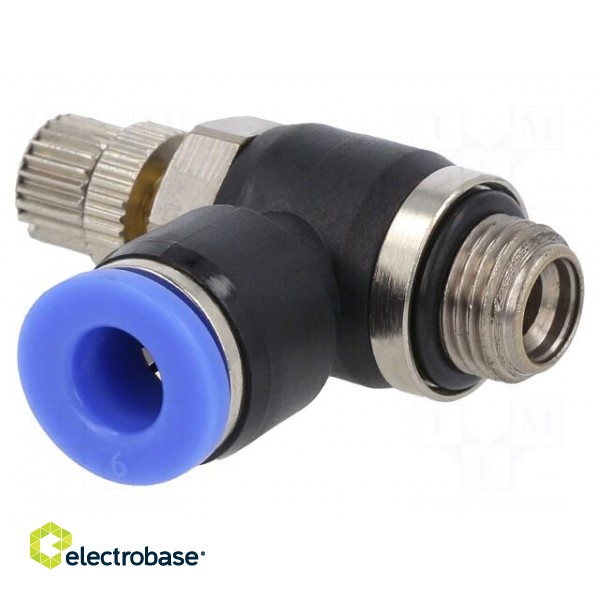 Throttle-check valve | -0.95÷15bar | nickel plated brass,PBT фото 1