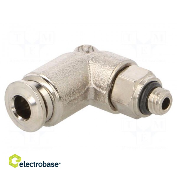 Push-in fitting | angled | -0.99÷20bar | nickel plated brass image 1
