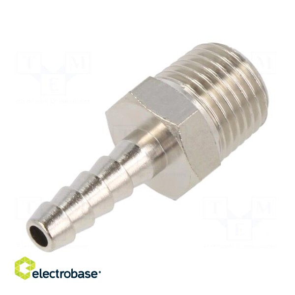 Push-in fitting | connector pipe | nickel plated brass | 6mm