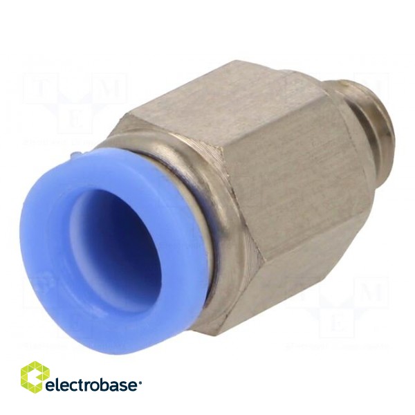 Push-in fitting | straight | -0.95÷10bar | nickel plated brass image 1