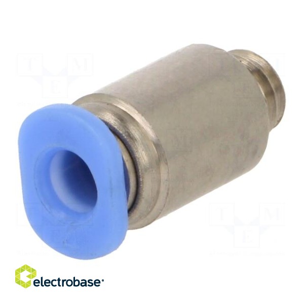 Push-in fitting | straight | -0.95÷10bar | nickel plated brass image 1