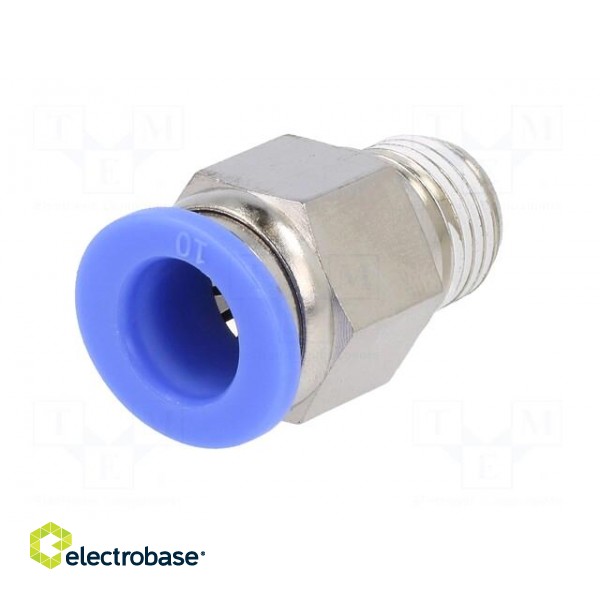 Push-in fitting | straight | -0.95÷15bar | nickel plated brass image 2