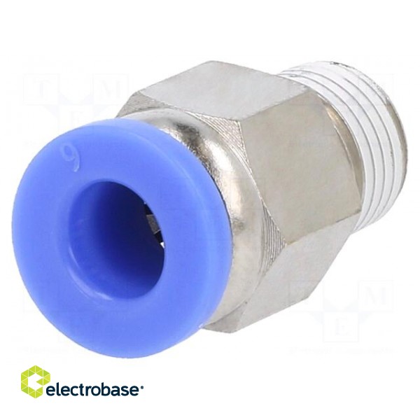Push-in fitting | straight | -0.95÷15bar | nickel plated brass фото 1