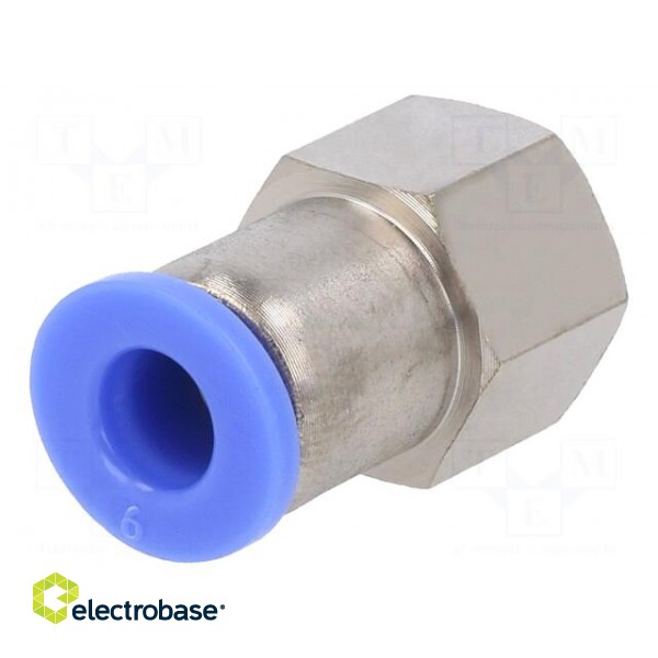 Push-in fitting | straight | -0.95÷15bar | nickel plated brass