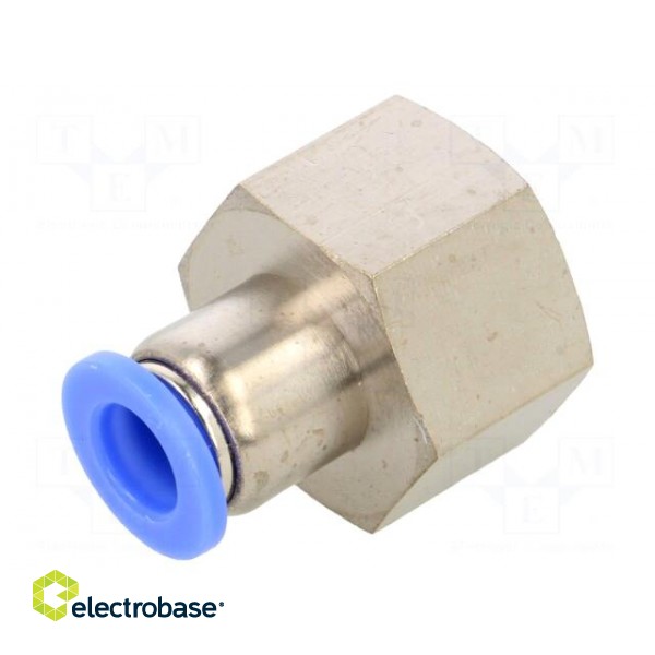 Push-in fitting | straight | -0.95÷15bar | nickel plated brass image 1