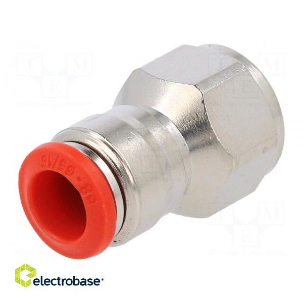 Push-in fitting | straight | -0.99÷20bar | nickel plated brass image 1