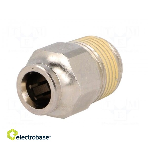 Push-in fitting | straight | nickel plated brass | Thread: BSP 3/8" image 2