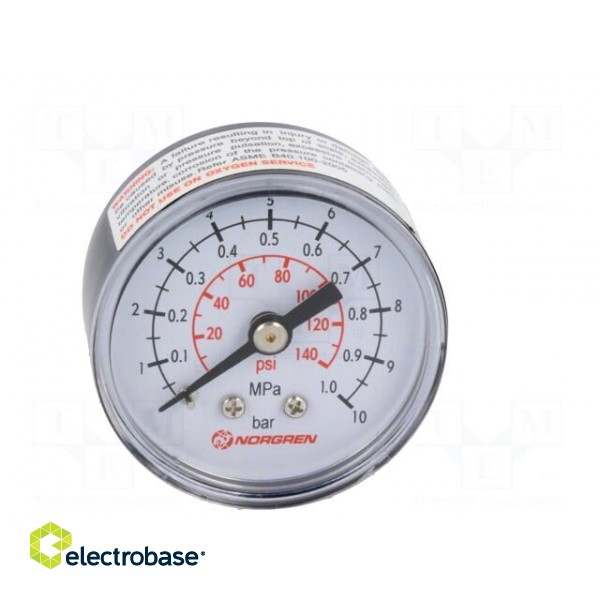 Manometer | BSP 1/8" | outside | Working pressure: 0÷10bar | Ø: 40mm image 9