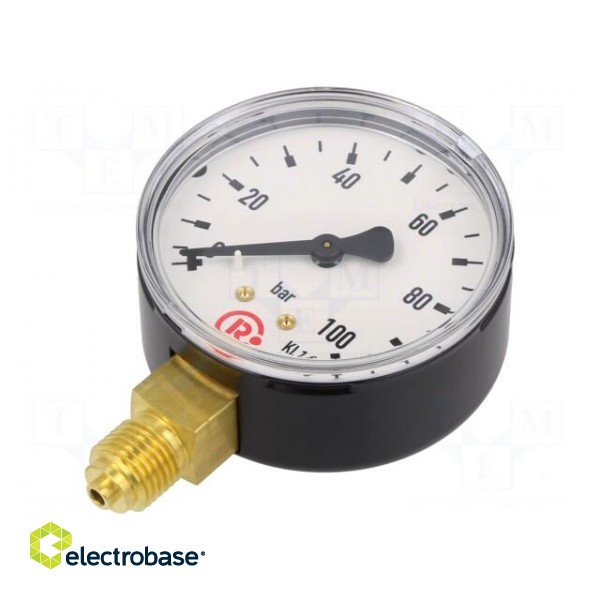 Manometer | 0÷100bar | 63mm | non-aggressive liquids,inert gases