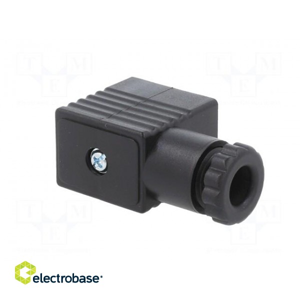 Plug for coil | PIN: 3 | black | 0÷230V | IP65 | A: 20.8mm | B: 28.5mm paveikslėlis 8