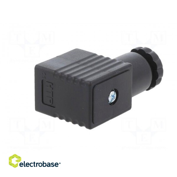 Plug for coil | PIN: 3 | black | 0÷230V | IP65 | A: 20.8mm | B: 28.5mm image 6
