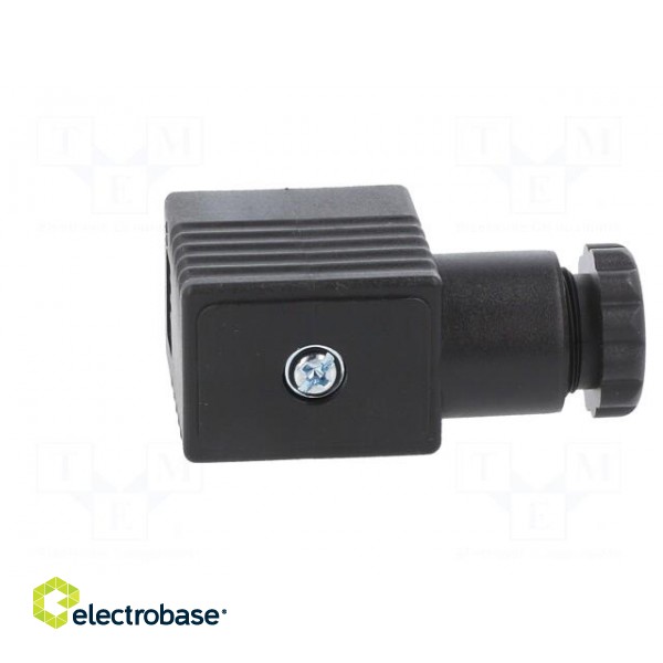 Plug for coil | PIN: 3 | black | 0÷230V | IP65 | A: 20.8mm | B: 28.5mm фото 7
