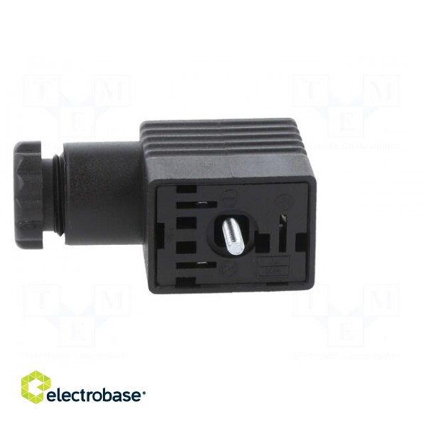 Plug for coil | PIN: 3 | black | 0÷230V | IP65 | A: 20.8mm | B: 28.5mm фото 3