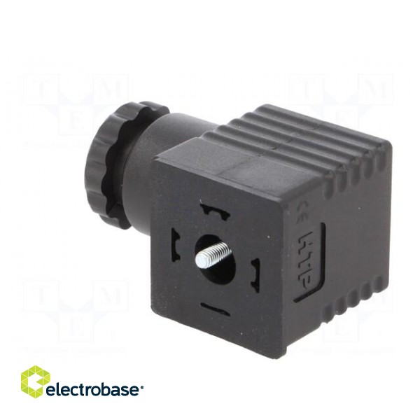 Plug for coil | PIN: 3 | black | 0÷230V | IP65 | A: 27mm | B: 28mm | C: 27mm image 4