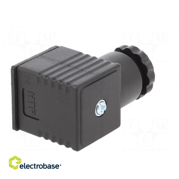 Plug for coil | PIN: 3 | black | 0÷230V | IP65 | A: 27mm | B: 28mm | C: 27mm paveikslėlis 6