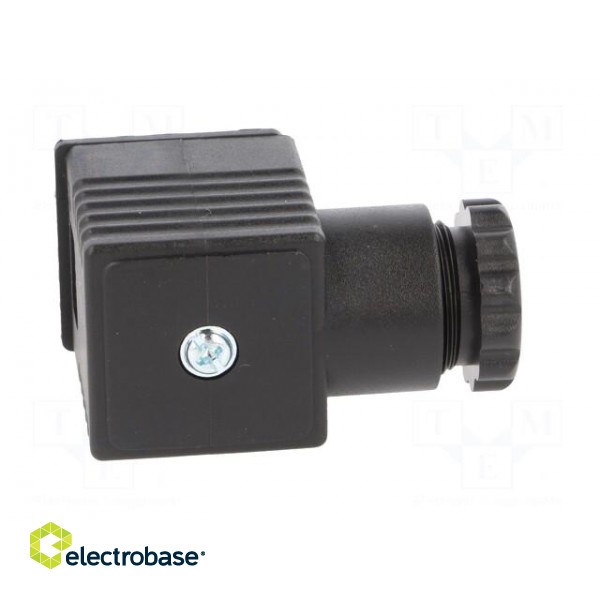 Plug for coil | PIN: 3 | black | 0÷230V | IP65 | A: 27mm | B: 28mm | C: 27mm paveikslėlis 7