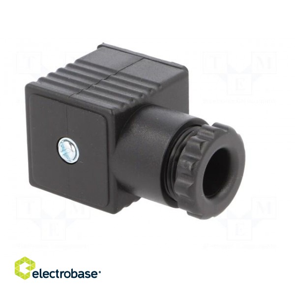 Plug for coil | PIN: 3 | black | 0÷230V | IP65 | A: 27mm | B: 28mm | C: 27mm image 8