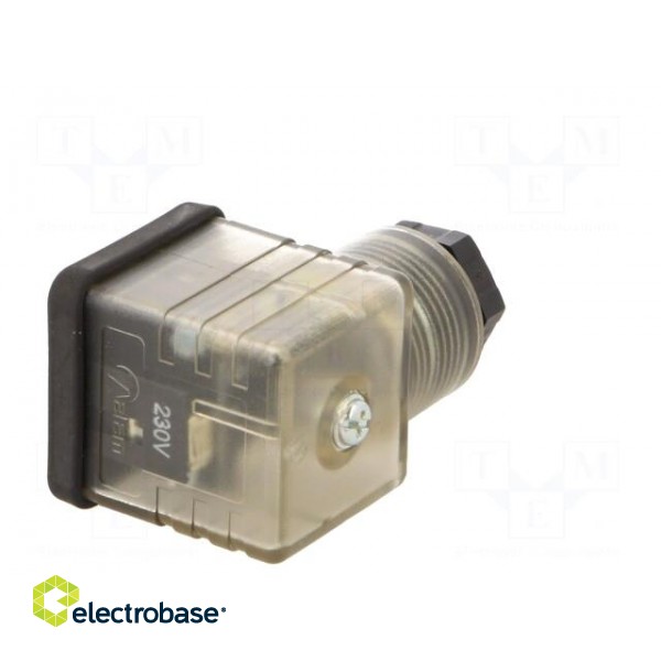Plug for coil | PIN: 3 | natural (transparent) | 230V | A: 27mm | B: 28mm paveikslėlis 6