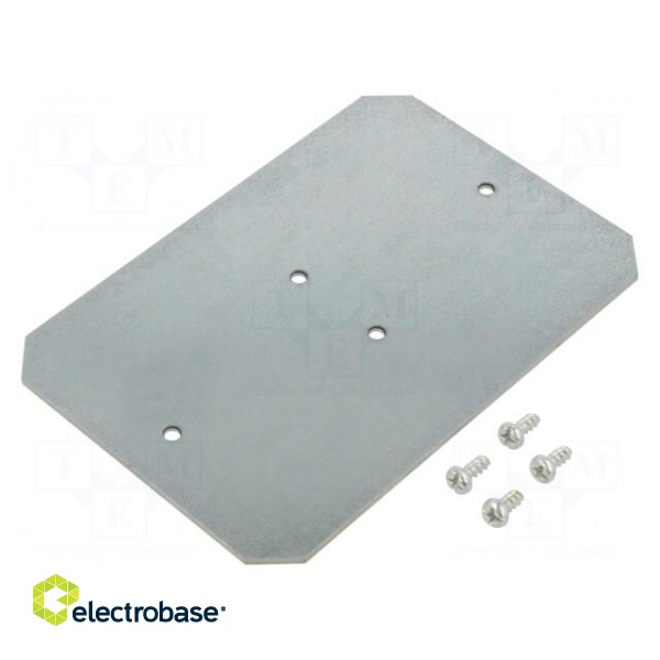 Mounting plate | steel | W: 100mm | L: 146mm | Thk: 2.5mm | Plating: zinc