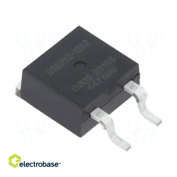 Diode: rectifying | SMD | 1.2kV | 12A | 40ns | TO263ABHV | Ufmax: 1.87V