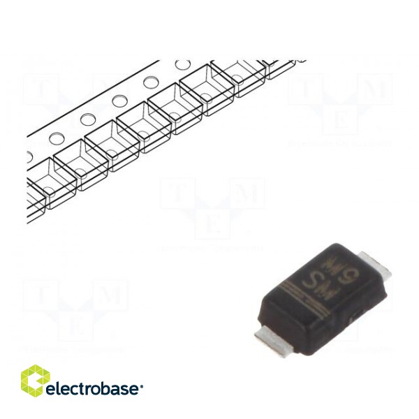 Diode: rectifying | SMD | 1kV | 1.5A | 1.8us | DO219AB,SMF | Ufmax: 1.1V