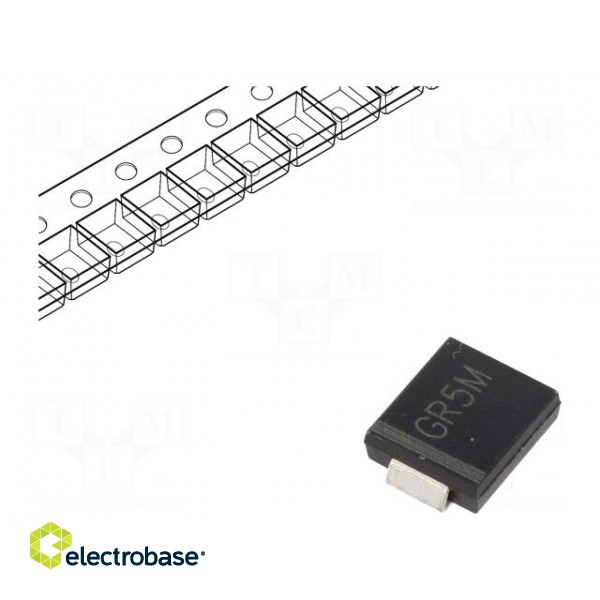 Diode: rectifying | SMD | 1000V | 5A | 500ns | Package: reel,tape | SMC