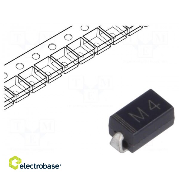 Diode: rectifying | SMD | 400V | 1A | Package: reel,tape | SMA | Ifsm: 30A