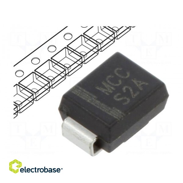 Diode: rectifying | SMD | 50V | 2A | DO214AA,SMB | Ufmax: 1.15V | Ifsm: 50A