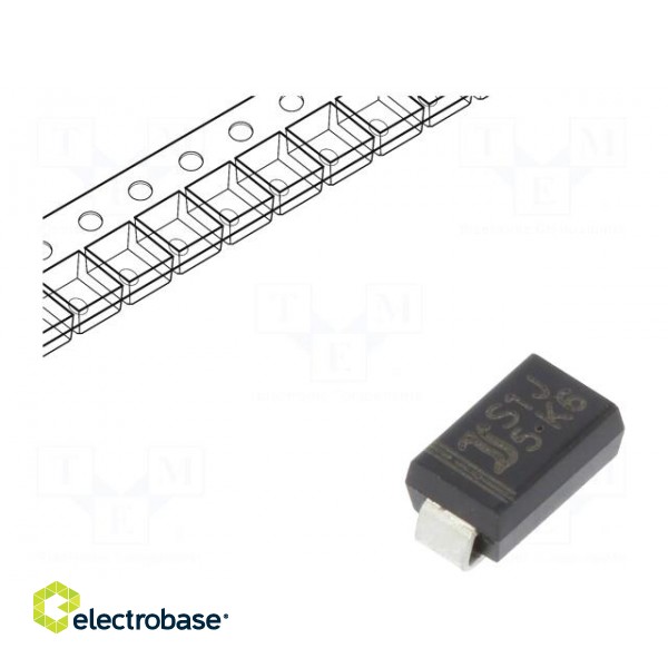 Diode: rectifying | SMD | 600V | 1A | 1.5us | SMA | Ufmax: 1.1V | Ifsm: 30A