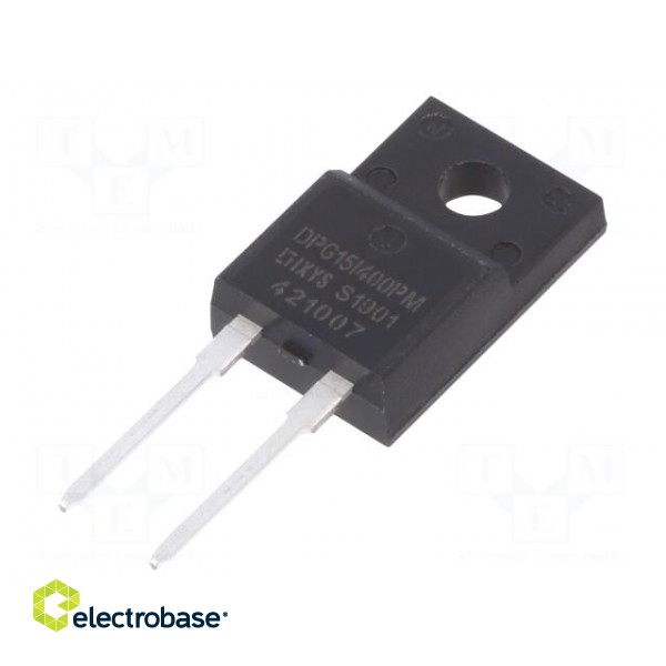 Diode: rectifying | THT | 400V | 15A | tube | Ifsm: 190A | TO220FP-2 | 35W