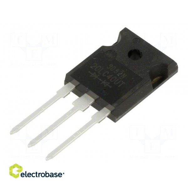 Diode: rectifying | THT | 400V | 20A | Ifsm: 130A | MTO3PT | Ufmax: 1.25V