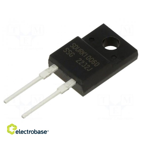 Diode: rectifying | THT | 600V | 10A | tube | TO220FP-2 | Ufmax: 2.3V | 25ns