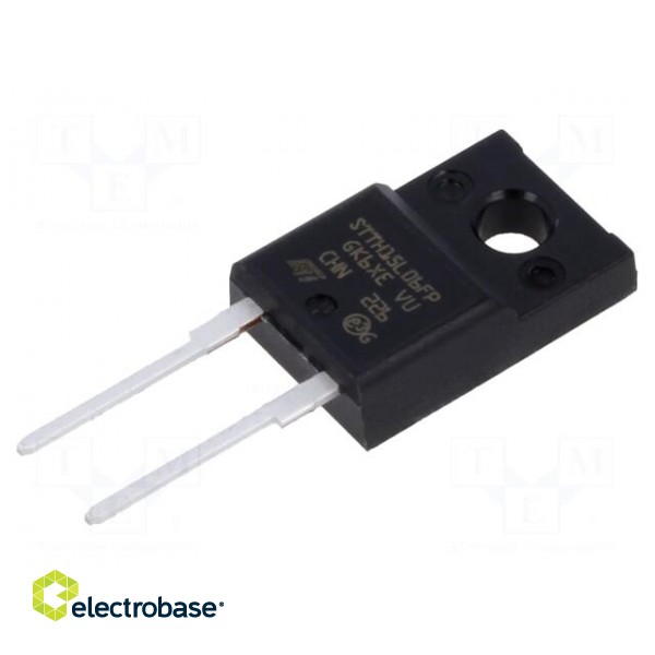 Diode: rectifying | THT | 600V | 20A | tube | Ifsm: 200A | TO220FPAC | 55ns