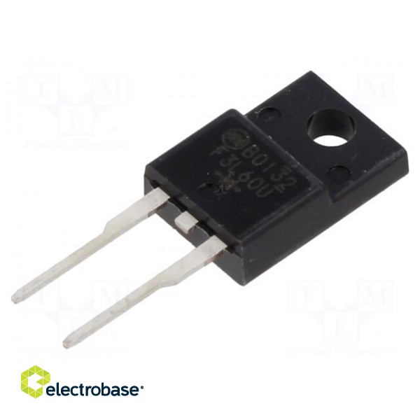 Diode: rectifying | THT | 600V | 3A | Ifsm: 40A | FTO220 | Ufmax: 3V | 20ns