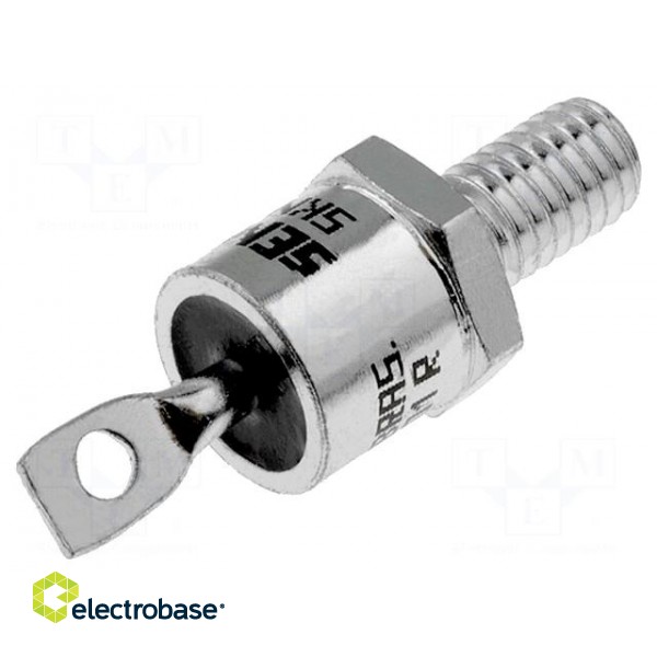 Diode: rectifying | 1200V | 1.55V | 25A | anode to stud | DO203AA,E8 | M6