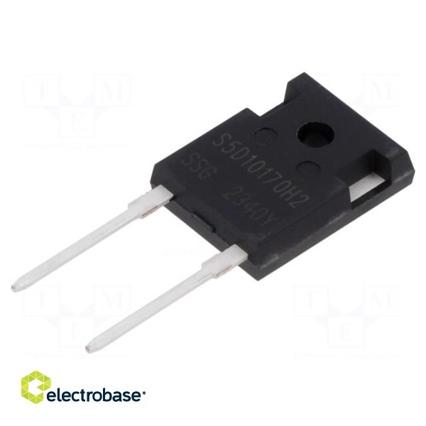 Diode: Schottky rectifying | SiC | THT | 1.7kV | 10A | 333.4W | TO247AC