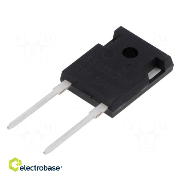 Diode: Schottky rectifying | SiC | THT | 1.7kV | 25A | 384.6W | TO247AC
